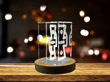 Recognition 3D Engraved Mekyea Wo Crystal Trophy with LED Base Light - Adinkra Gift - Custom Award From A&B Crystal Collection