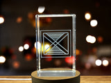 Mframadan 3D Crystal Trophy Award - Recognition of Strength & Resilience with LED Base Light - Custom Award From A&B Crystal Collection