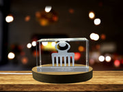 Duafe 3D Crystal Trophy Recognition Award - Symbol of Beauty and Femininity Gift with LED Base