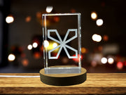 Recognition Boafo Ye Na 3D Engraved Adinkra Crystal Trophy with LED Base - Meaningful Gift