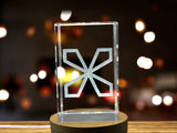 Recognition Boafo Ye Na 3D Engraved Adinkra Crystal Trophy with LED Base - Meaningful Gift - Custom Award From A&B Crystal Collection