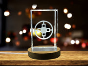 Recognition Dame 3D Crystal Trophy Award - Adinkra Symbol of Intelligence & Wisdom Gift