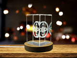 Recognition Dame 3D Crystal Trophy Award - Adinkra Symbol of Intelligence & Wisdom Gift - Custom Award From A&B Crystal Collection
