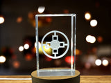 Recognition Dame 3D Crystal Trophy Award - Adinkra Symbol of Intelligence & Wisdom Gift - Custom Award From A&B Crystal Collection
