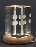 Patriarchal Cross 3D Engraved Crystal Gift — Made in Canada - Custom Award From A&B Crystal Collection