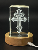 Cross of Lorraine 3D Engraved Crystal Gift - Unique Religious Decor