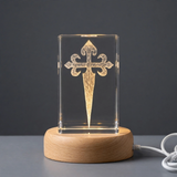 St. James Cross 3D Engraved Crystal Gift - Exquisite Decorative Piece