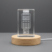 3D Engraved Crystal Swipe Machine Gift