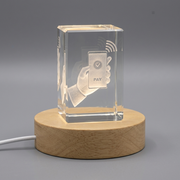 Mobile Payment 3D Engraved Crystal Gift Unique Business Keepsake