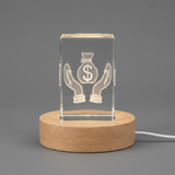 Save Money 3D Engraved Crystal Gift – Unique Budgeting & Wealth Management Keepsake