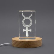 Mercury 3D Engraved Crystal Gift for Science and Astronomy Enthusiasts