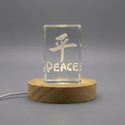 Peace 3D Engraved Crystal Gift — Made in Canada