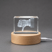 Dislike Iconic 3D Engraved Crystal Gift – Unique Thumbs Down Symbol