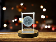 Ripple Recognition Art Trophy Award - Dynamic 3D Engraved Crystal Collectible with LED Base