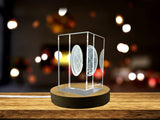Ripple Recognition Art Trophy Award - Dynamic 3D Engraved Crystal Collectible with LED Base - Custom Award From A&B Crystal Collection
