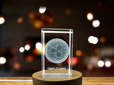 Ripple Recognition Art Trophy Award - Dynamic 3D Engraved Crystal Collectible with LED Base - Custom Award From A&B Crystal Collection