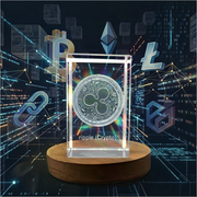 Ripple Recognition Art Trophy Award - Dynamic 3D Engraved Crystal Collectible with LED Base