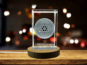 Cardano Crystal Award Recognition - Elegantly Engraved Collectible with LED Base Light