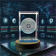 Cardano Crystal Award Recognition - Elegantly Engraved Collectible with LED Base Light