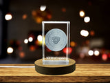 Recognition NEM Art Award Trophy - Exquisite Engraved Crystal Masterpiece with LED Base Light