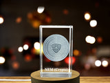 Recognition NEM Art Award Trophy - Exquisite Engraved Crystal Masterpiece with LED Base Light - Custom Award From A&B Crystal Collection