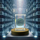 NEO Crypto 3D Art Trophy Award - Engraved 3D Engraved Crystal Collectible — Made in Canada