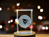 TRX Art Crystal Trophy Award - Unique Engraved Recognition Collectible for Blockchain Lovers - Custom Award From A&B Crystal Collection