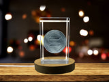 Solana Art Recognition Trophy Award - Engraved Crystal Collectible with LED Base Light