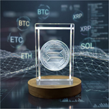 Solana Art Recognition Trophy Award - Engraved Crystal Collectible with LED Base Light