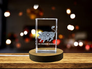 Ox Year Crystal Gifts | Beautiful 3D Engraved Zodiac Ox Crystal Statue for Home Decor