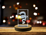 Dragon Chinese Zodiac Sign 3D Engraved Crystal Keepsake Gift A&B Crystal Collection