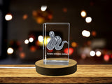 Snake Chinese Zodiac Sign 3D Engraved Crystal Keepsake Gift A&B Crystal Collection