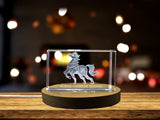 Horse Chinese Zodiac Sign 3D Engraved Crystal Keepsake Gift A&B Crystal Collection