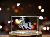 Horse Chinese Zodiac Sign 3D Engraved Crystal Keepsake Gift A&B Crystal Collection