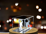 Monkey Chinese Zodiac Sign 3D Engraved Crystal Keepsake Gift A&B Crystal Collection