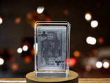 Trefle King Game Card - Exquisite 3D Engraved Crystal Collectible A&B Crystal Collection