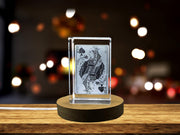 Trefle Lady Game Card - Captivating 3D Engraved Crystal Collectible