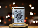 Trefle Lady Game Card - Captivating 3D Engraved Crystal Collectible A&B Crystal Collection