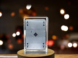 Ace of Diamond Game Card - Exquisite 3D Engraved Crystal Collectible A&B Crystal Collection