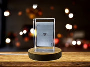 Ace of Hearts Game Card - Enchanting 3D Engraved Crystal Collectible