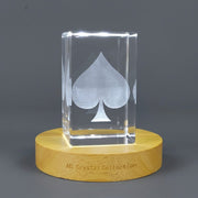 Spade Symbol 3D Engraved Crystal Collectible by A&B — Made in Canada