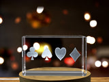 Game Card Symbols Art - Striking 3D Engraved Crystal Collectibles A&B Crystal Collection