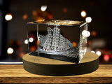 Dancing House 3D Engraved Crystal Keepsake Souvenir A&B Crystal Collection