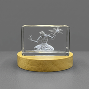 Spirit Of Detroit 3D Engraved Crystal Trophy Award Recognition - Handcrafted Architectural Masterpiece