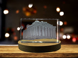 Acropolis 3D Engraved Crystal Keepsake - Made-to-Order Souvenir (Small-XXL) A&B Crystal Collection