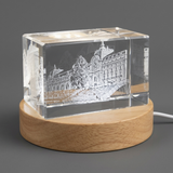 Musée D’Orsay 3D Engraved Crystal Trophy Award Recognition with LED Base Light - Custom Award From A&B Crystal Collection