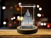 Dresden Frauenkirche 3D Engraved Crystal 