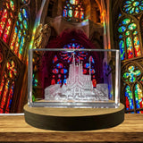 Sagrada Família 3D Engraved Crystal Keepsake Trophy Award — Made in Canada