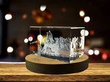 Bran Castle 3D Engraved Crystal Keepsake Souvenir - Transylvania Dracula Fortress A&B Crystal Collection