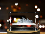 Sydney Opera House 3D Engraved Crystal Collectible Souvenir A&B Crystal Collection